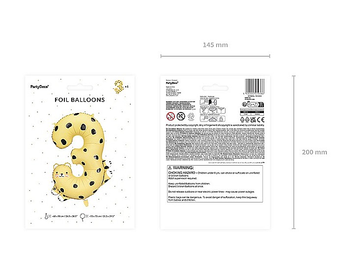 PD BALON FOLIE ALUMINIU Number 3 - Cheetah, 68x98cm, mix FB163-3 [5]