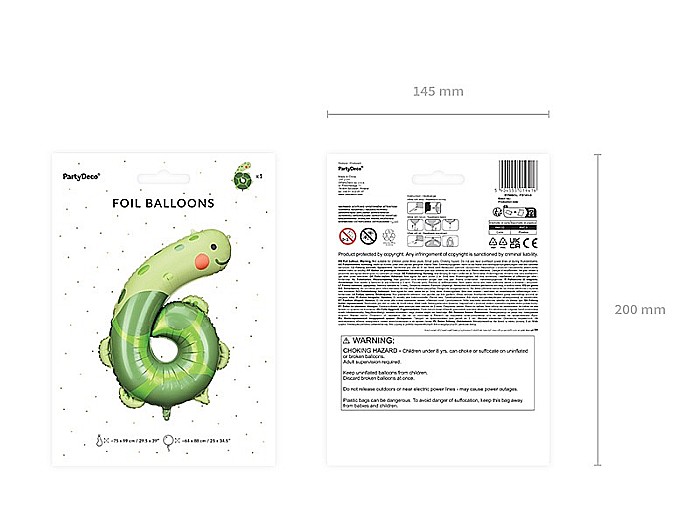 PD BALON FOLIE ALUMINIU Number 6 - Turtle, 75X96cm, mix FB163-6 [3]