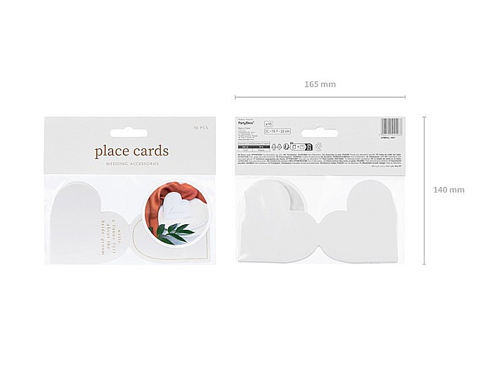 PD CARTI VIZITA MASA Place Cards Hearts, white, 15.7 x 22 cm 10/SET WS7 [3]