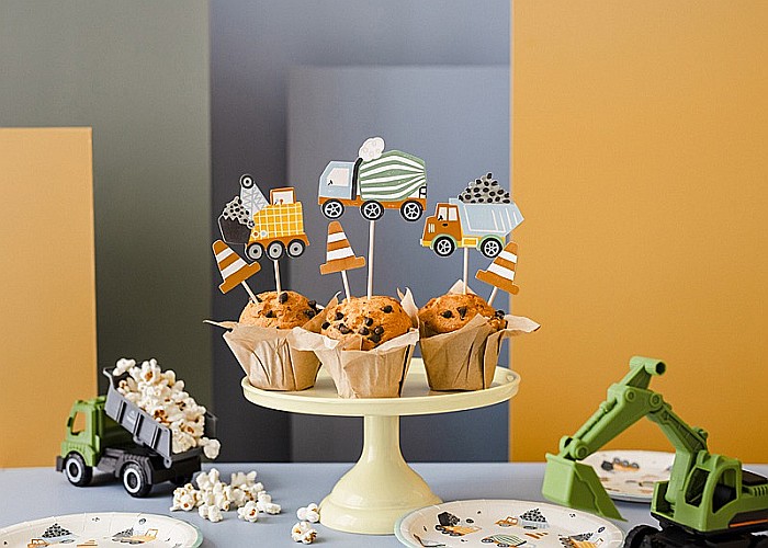 PD DECORATIUNI PENTRU TORT Construction vehicles, 4-7cm, mix 6/set KPM32 [1]