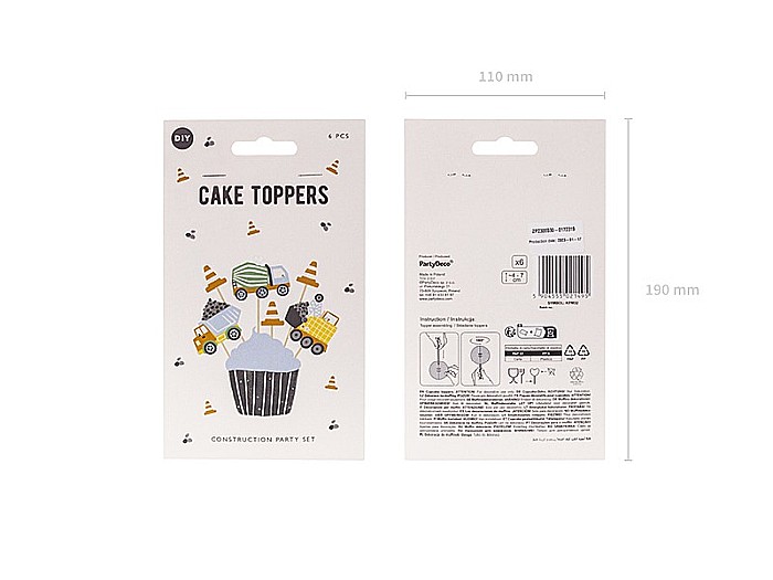 PD DECORATIUNI PENTRU TORT Construction vehicles, 4-7cm, mix 6/set KPM32 [5]