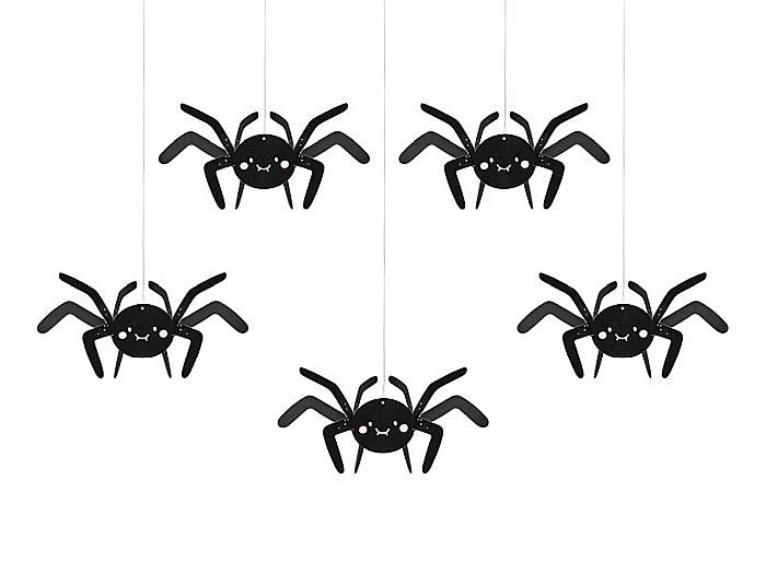 PD DECORATIUNI DIN HARTIE, Paper decoration Spiders, 27x17cm, black 5/set DNT10 [8]