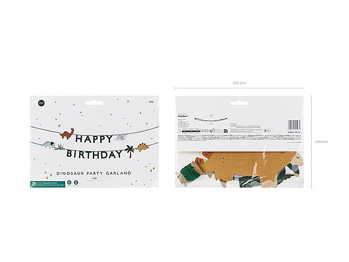 PD BANNER Happy Birthday Dino, 3m, mix GRL106 [7]