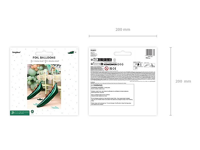 PD BALON FOLIE ALUMINIU Dinosaur tail, 79x35cm, mix FB222 [3]