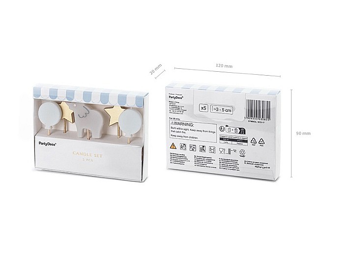 PD LUMANARI TORT Elephant, 3-5cm, mix 5/set SCS-17 [2]