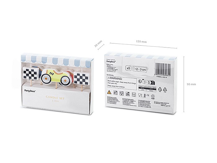 PD LUMANARI TORT Racing Cars, 2-3cm, mix 5/set SCS-18 [3]