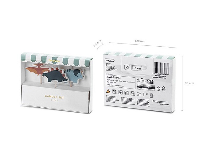 PD LUMANARI TORT Dinosaurs, 3cm, mix 3/set SCS-20 [3]