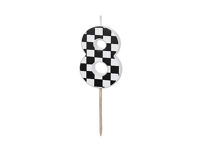 PD LUMANARI TORT Number 8, checkered flag pattern, mix 5.5cm SCU7-8 [1]