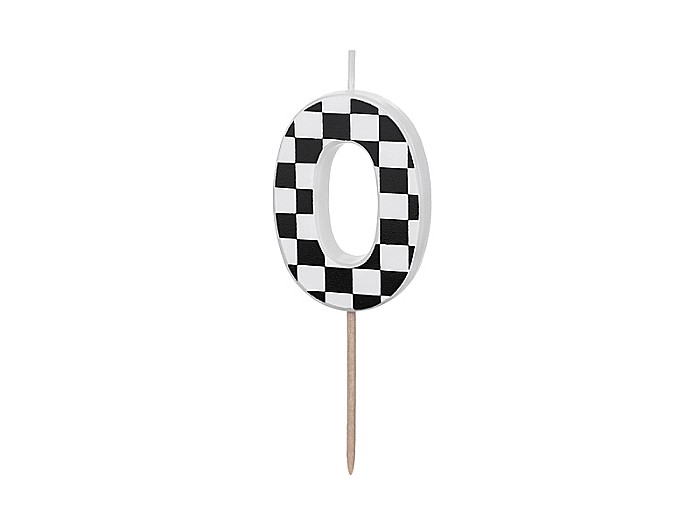 PD LUMANARI TORT Number 0, checkered flag pattern, mix 5.5cm SCU7-0 [1]
