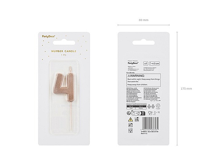 PD LUMANARI TORT Number 4, rose-gold, 4.5cm SCU12M-4-019R [3]