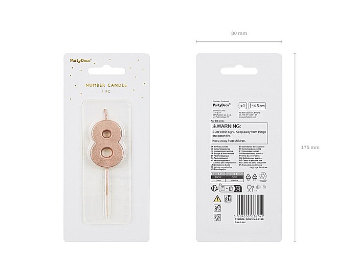 PD LUMANARI TORT Number 8, rose-gold, 4.5cm SCU12M-8-019R [3]