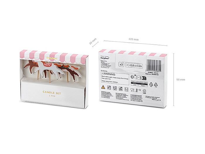 PD LUMANARI TORT Coloured Horse, mix 3/set SCS-24 [3]