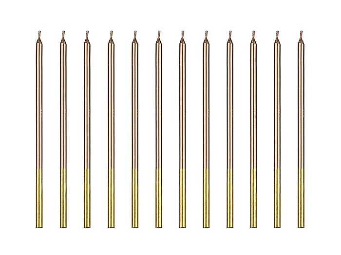 PD LUMANARI TORT Plain birthday candles, rose gold, 14cm 12/set SCD-4-019R [1]