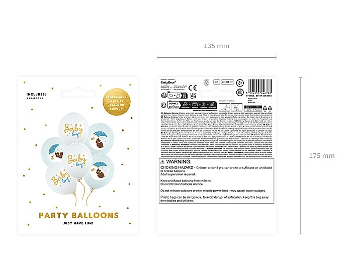 PD BALOANE Balloons 30cm, Baby boy, mix 6/set SB14P-338-000-6 [2]