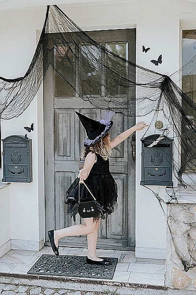 PD PALARIE VRAJITOARE CU FUNDITA Witch Hat, 29cm, black CWH3 [4]