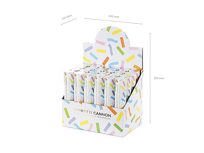 PD CONFETTI CANNON Pastel streamers, tube shooter, 20cm TUKN20-000P [5]