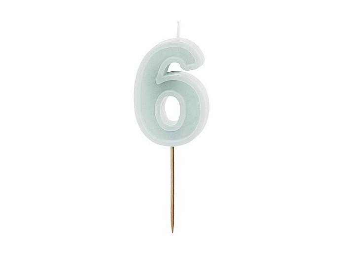 PD LUMANARI TORT Number 6 , light mint, 6cm SCU14-6-103 [1]