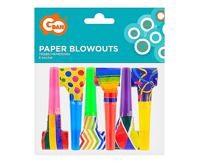 GOD FLUIERE DIN HARTIE PARTY DIVERSE CULORI 6/SET PZ-TRP6 [2]