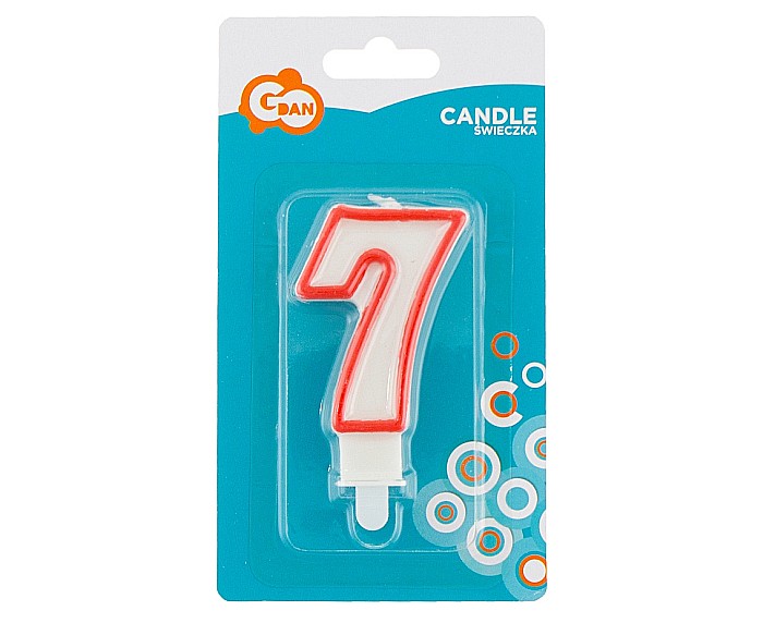 GOD LUMANARI TORT Number 7, red outline, 7cm PF-SCC/7 [2]