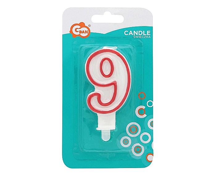 GOD LUMANARI TORT Number 9, red outline, 7cm PF-SCC/9 [2]