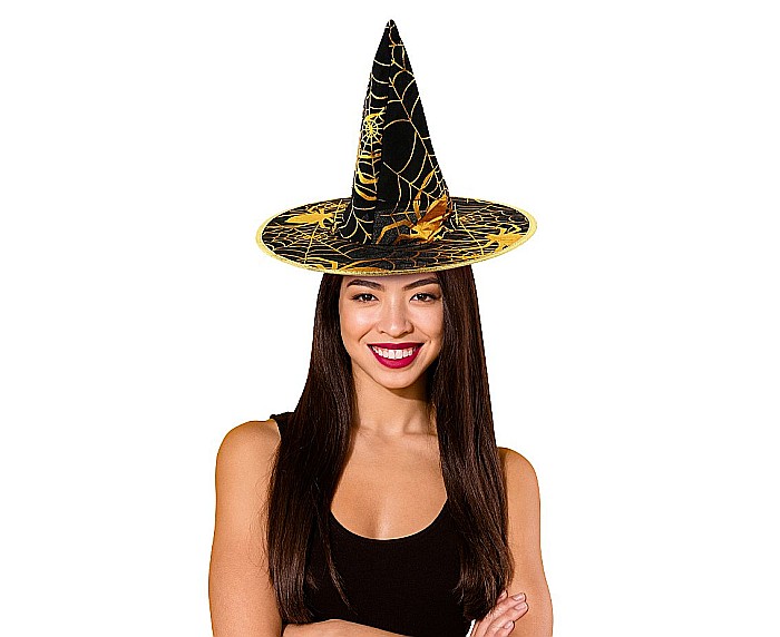 GOD PALARIE VRAJITOARE Witch hat with a golden spiderweb, 58cm, one size H-12585-2 [1]