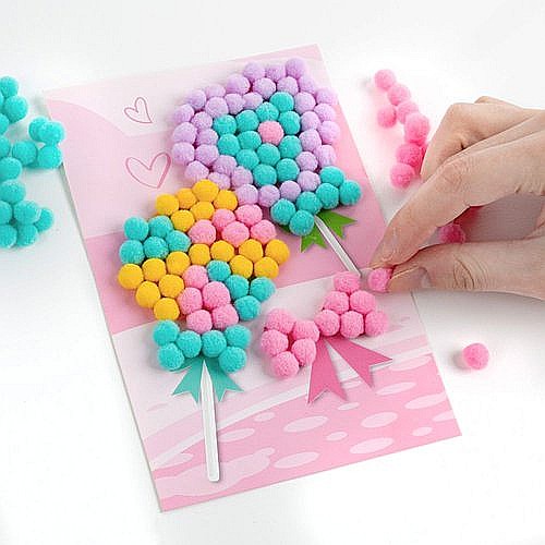 DE SET CREATIV CU STICKERE SI POMPOM ACADEA SI BRIOSA KIDEA POWSKA [2]