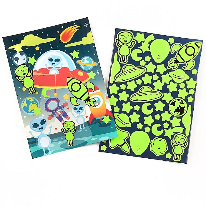 DE CARTE DE COLORAT SCRATCH ART BOOK 5 COLI + STICKERE COSMOS GLOW IN THE DARK KIDEA SCWKKKA [3]