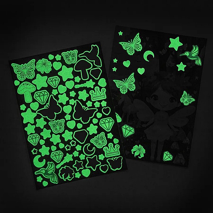 DE CARTE DE COLORAT SCRATCH ART BOOK 5 COLI + STICKERE MAGIC GLOW IN THE DARK KIDEA SCWKMKA [5]