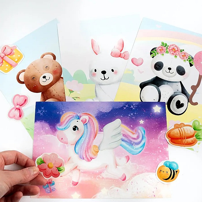 DE SET CREATIV CU STICKERE SI DIAMANTE - CREEAZA-TI PROPRIUL ANIMALDE PLUS KIDEA SWPKA [3]