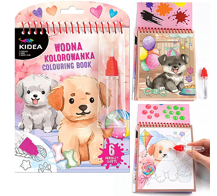 DE CARTE DE COLORAT CU MARKER MAGIC PENTRU DESEN IN APA CAINI KIDEA MWKWLKA [1]