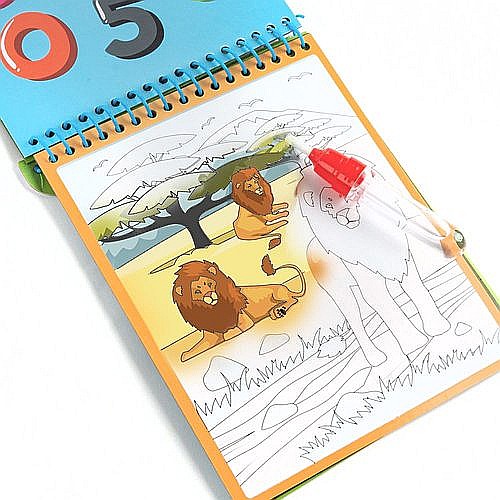 DE CARTE DE COLORAT CU MARKER MAGIC PENTRU DESEN IN APA SAFARI KIDEA MWKWMKA [3]