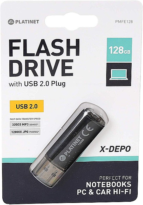 TEC FLASH USB 2.0 PLATINET 128GB NEGRU [1]
