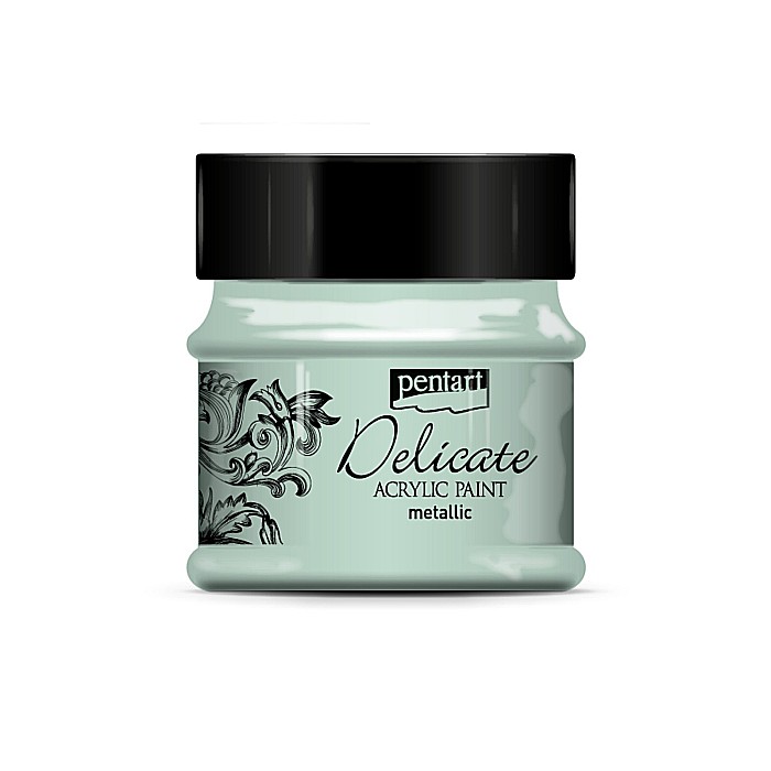 CA CULORI ACRILICE METALIZATE PENTART DELICATE 50ML VERDE-ARGINTIU 29390 [1]