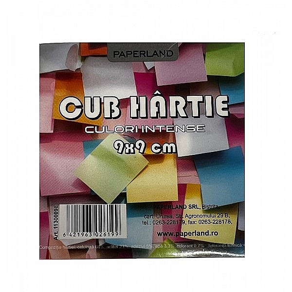 PA CUB HARTIE COLOR 500 COLI FLUORESCENT 9*9CM 80g/mp 11300098/21100039/21100007 [2]