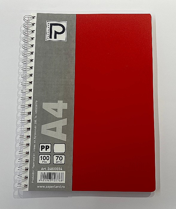 PA CAIET A4 100F 70g VELIN COPERTA PLASTIC SPIRA 24800034 [2]