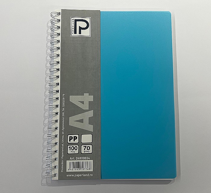 PA CAIET A4 100F 70g VELIN COPERTA PLASTIC SPIRA 24800034 [4]
