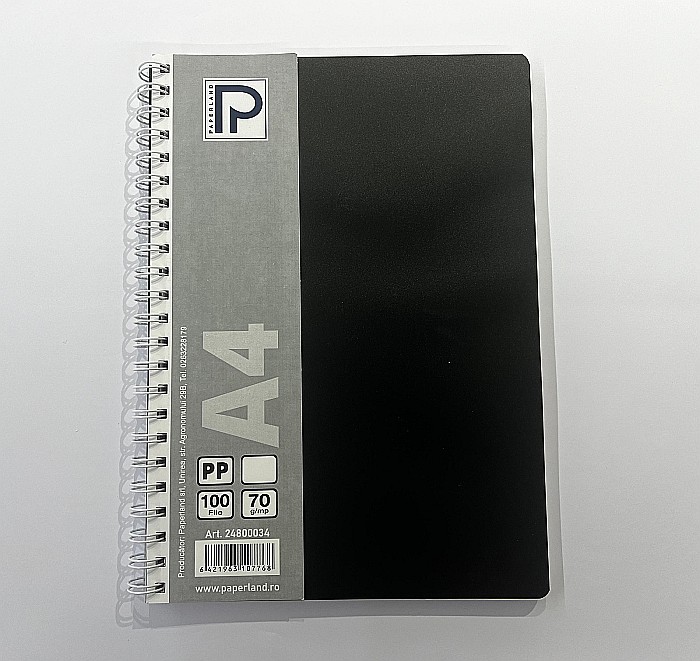 PA CAIET A4 100F 70g VELIN COPERTA PLASTIC SPIRA 24800034 [5]