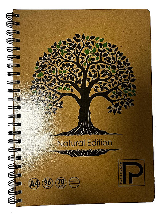PA CAIET A4 96F 70G COPERTA CARTON NATUR SPIRA LINII 24800053 [1]