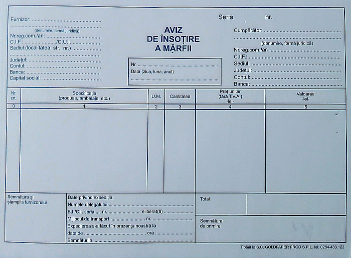 GOL AVIZ INSOTIRE A5 3 EXEMPLARE, AUTOCOPIATIV [2]