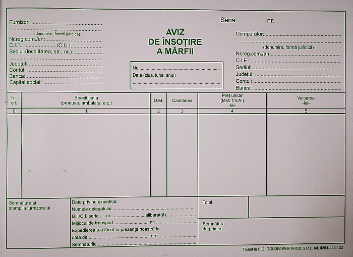 GOL AVIZ INSOTIRE A5 3 EXEMPLARE, AUTOCOPIATIV [4]