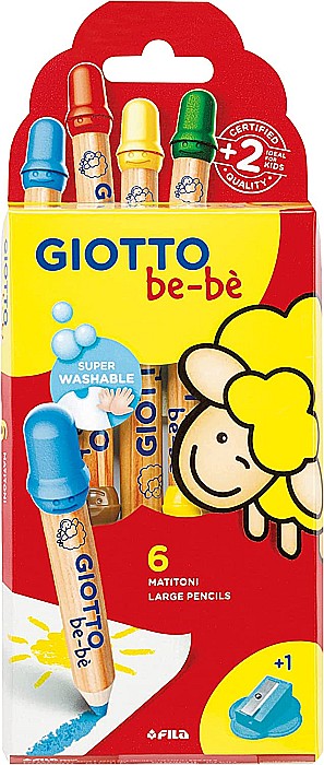 FIL CREIOANE COLORATE GIOTTO BEBE CU ASCUTITOARE 6/SET 477600 [1]