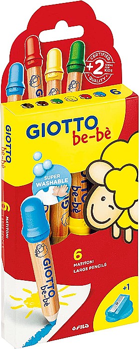 FIL CREIOANE COLORATE GIOTTO BEBE CU ASCUTITOARE 6/SET 477600 [2]