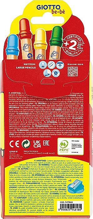 FIL CREIOANE COLORATE GIOTTO BEBE CU ASCUTITOARE 6/SET 477600 [3]