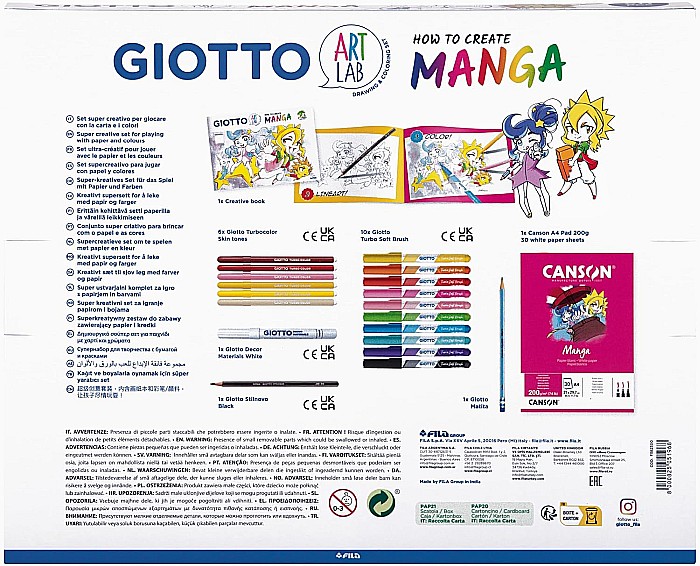 FIL KIT CREATIV GIOTTO ART LAB 50 PIESE HOW TO CREATE MANGA ART LAB 582300 [3]