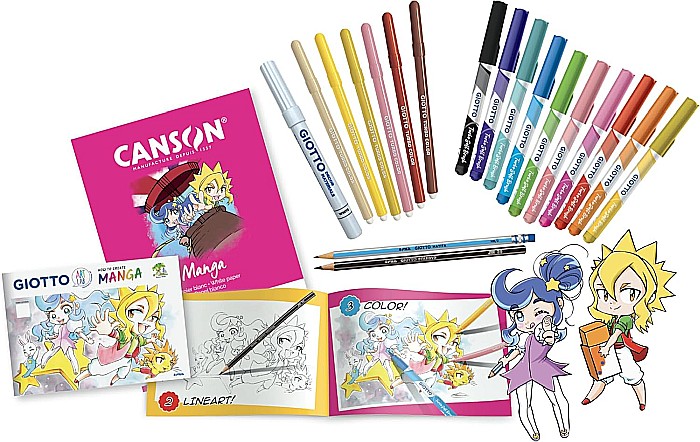 FIL KIT CREATIV GIOTTO ART LAB 50 PIESE HOW TO CREATE MANGA ART LAB 582300 [4]