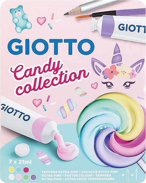 FIL TEMPERA GIOTTO 7/SET, CULORI PASTEL 7*21ML CANDY COLLECTION 302100 [1]