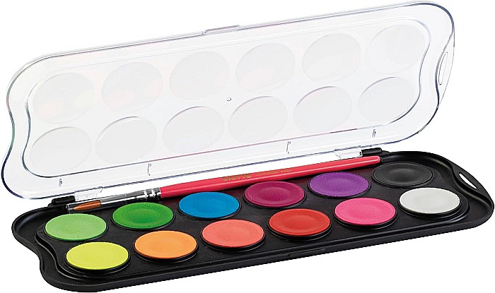 FIL ACUARELE GIOTTO 12/SET + PENSULA, CULORI FLUO, CANDY COLLECTION 351400 [2]