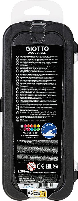 FIL ACUARELE GIOTTO 12/SET + PENSULA, CULORI FLUO, CANDY COLLECTION 351400 [4]