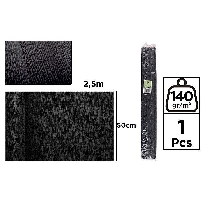 HARTIE CREPONATA FLORISTICA IPB 50*250CM 140GR NEGRU PF902 [1]