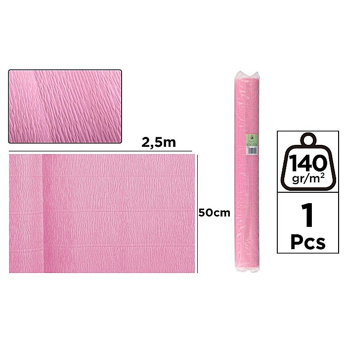HARTIE CREPONATA FLORISTICA IPB 50*250CM 140GR ROZ PF954 [1]